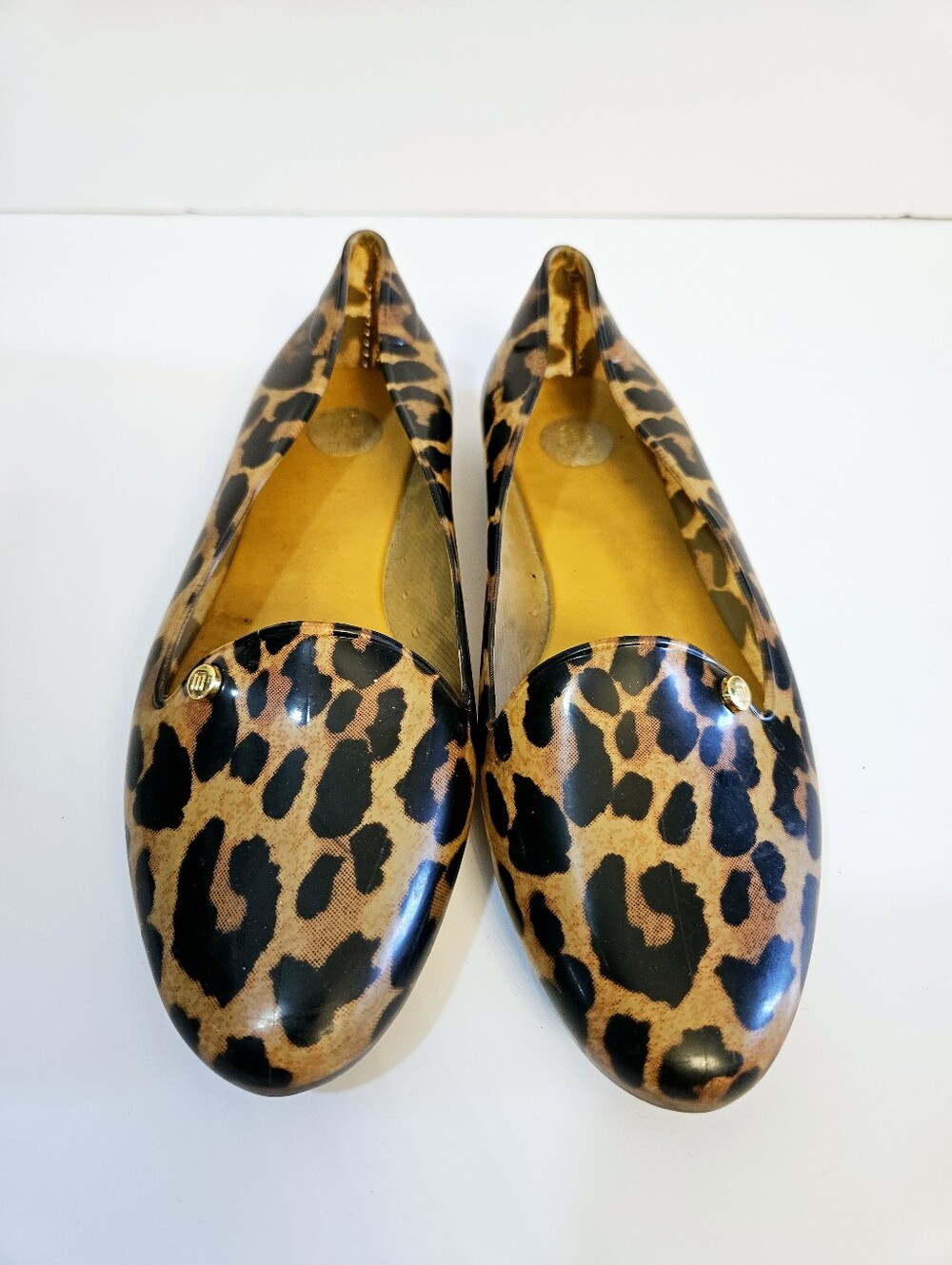 Melissa Leopard Print Rubber Flats Size 37 US 6 Slip On Shoes